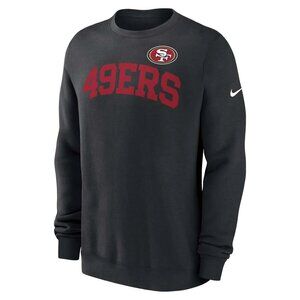 Nike Men's Black Red San Francisco 49ers Club Crew Neck Sweatshirt Size L